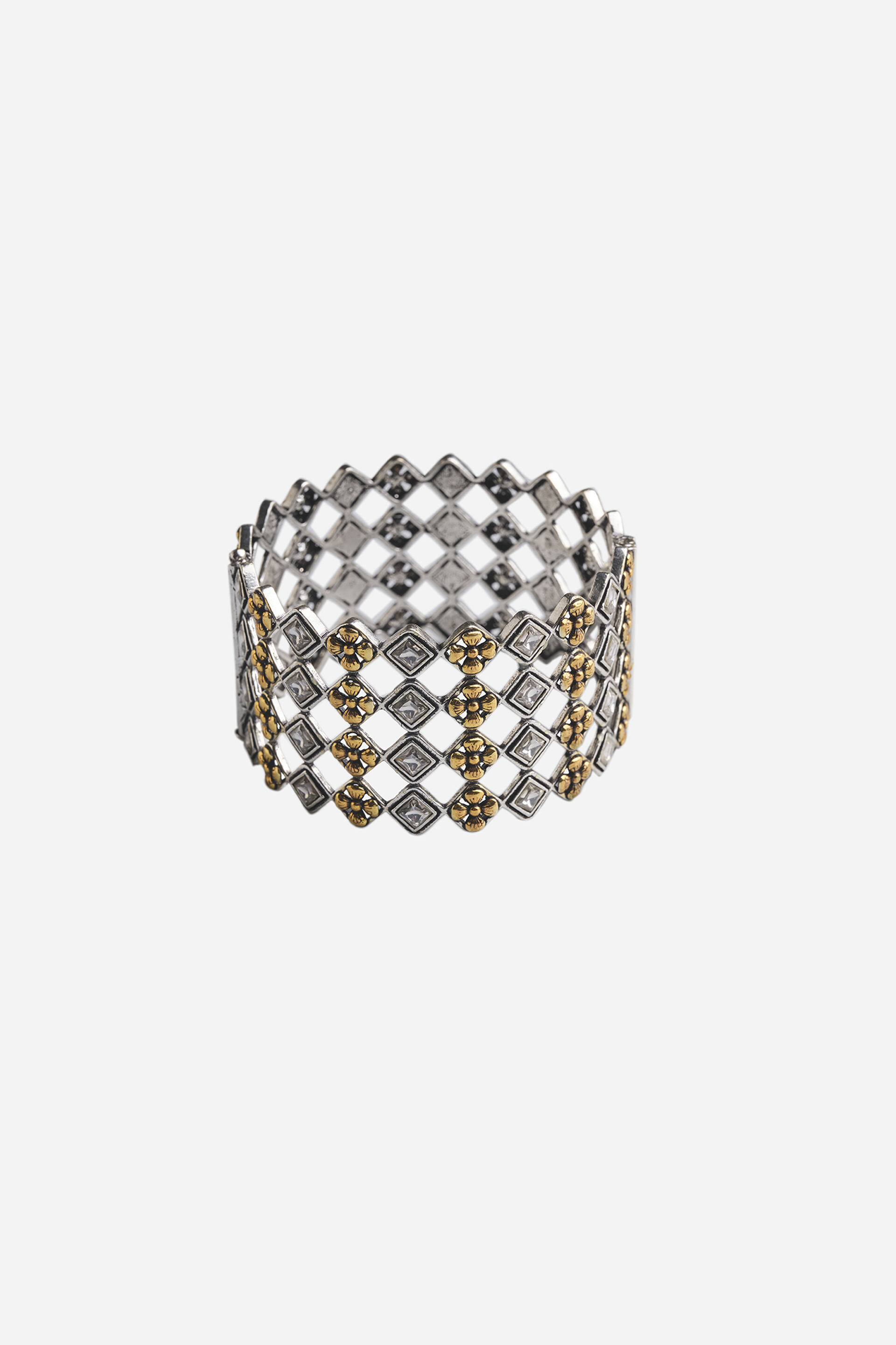 Dual Toned Geometric Bracelet, , image 2
